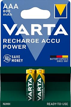Varta NiMH Blist "Longlife Accu Micro AAA/HR03 1.2 Volt 800 mAh, Pack of 2