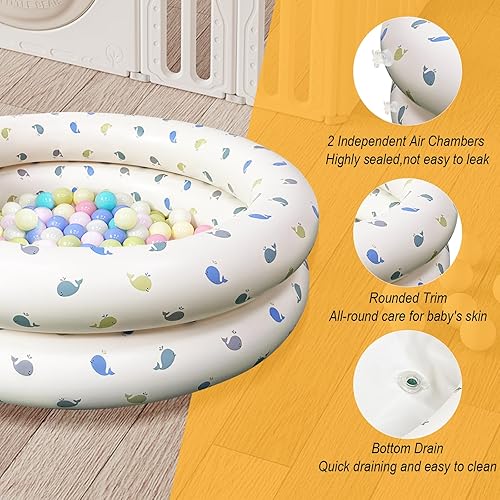 Miniatura 2 de AirSwim Piscina para niños, pozo de bolas portátil para niños pequeños, piscinas inflables para niños, niñas, hoyo de juego para perros, uso en