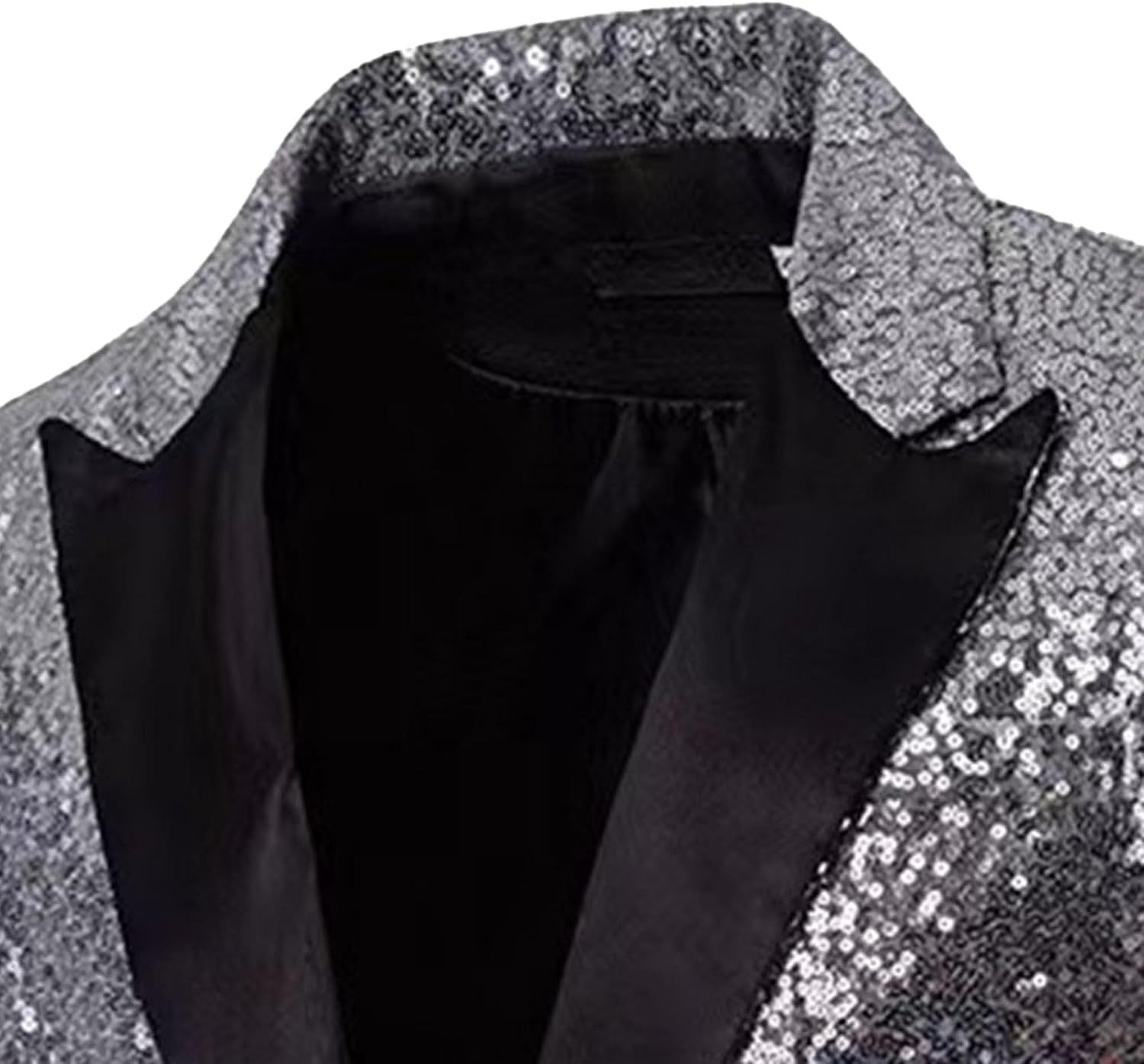 Mens Button Sequin Blazer Jacket Long Sleeve Notch Lapel Suit Jackets Party Wedding Prom Dress Coats
