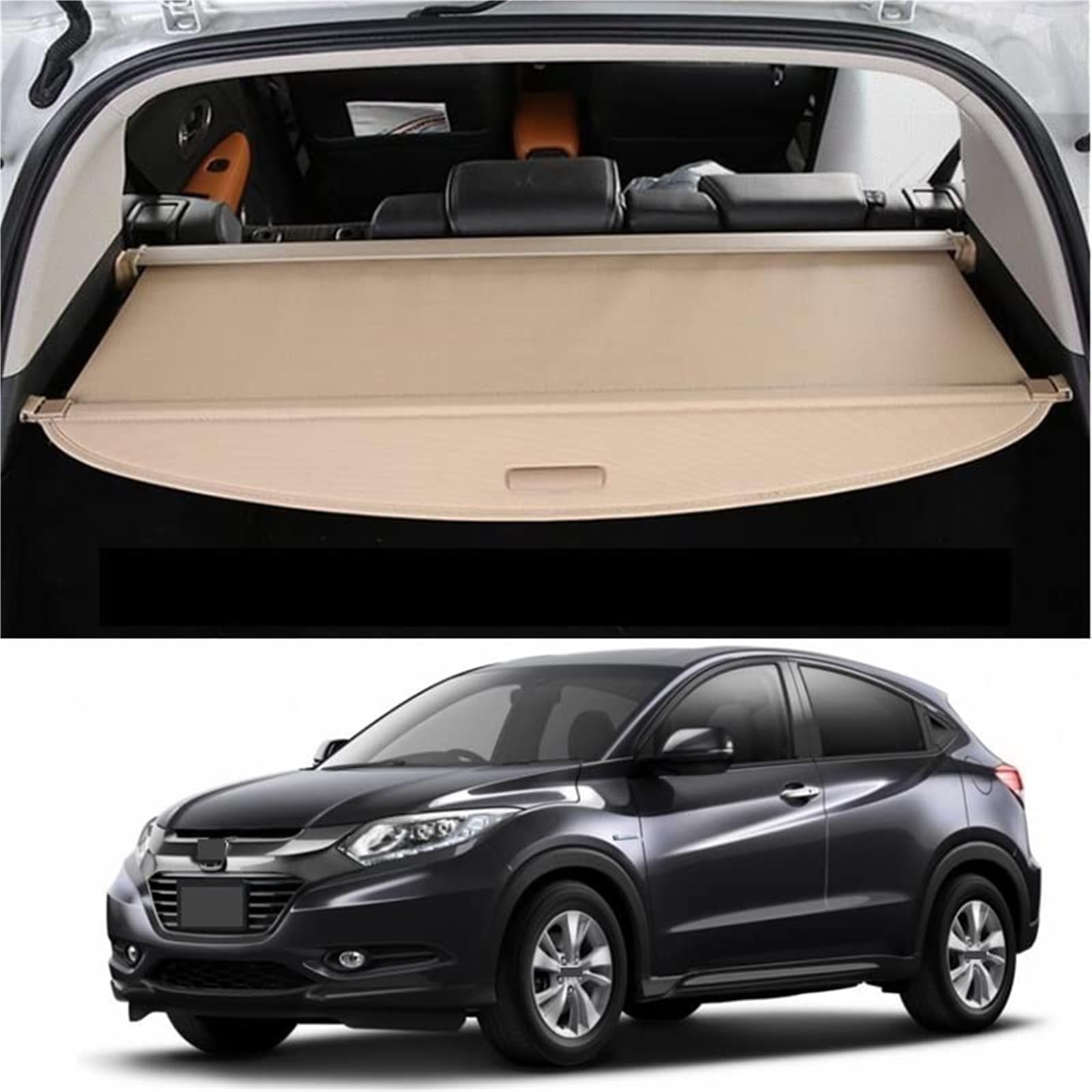 Cubierta retráctil for Estante de Paquetes de Maletero Trasero, for Vezel, Hrv Xrv 2014-2019 2020 HR-v XR-v, Cortina espaciadora de bastidores Soporte para Maletero