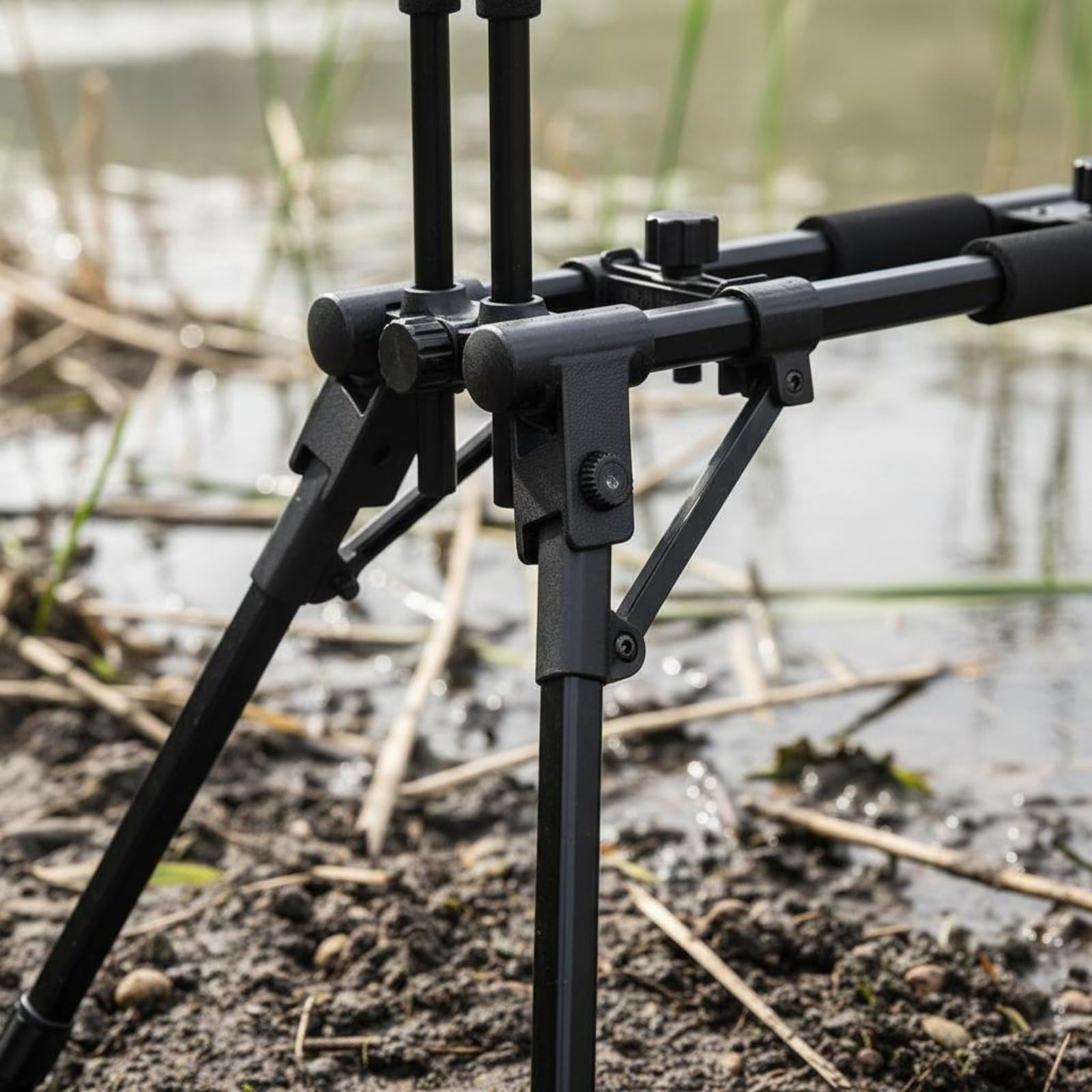 Gralara Asta Portacanne da Carpa Lega di Alluminio Portacanne Multiplo Acciaio Inox Supporto Canne Regolabile per Pescatori Sportivi, Pesca, Esterno, Fiume