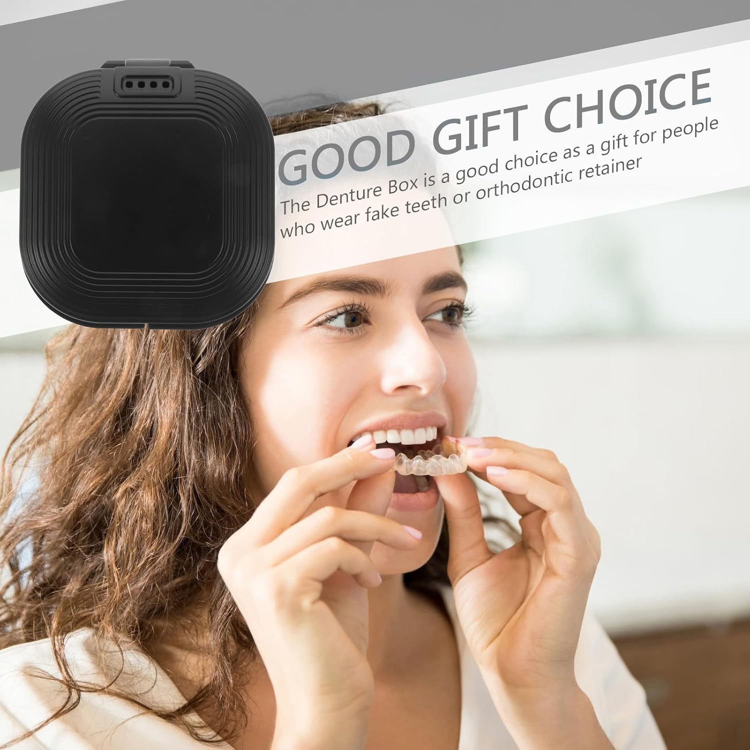 Breathable Retainer Holder Box Portable ABS Black Cover Design