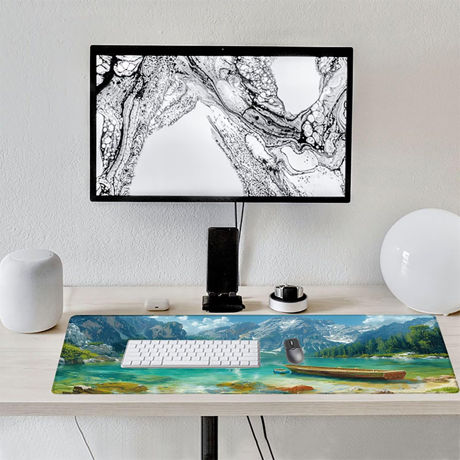 Paisaje Alfombrilla Ratón Gaming XXL 1500x800x3mm, Alfombrilla Gaming Verde Mousepad con Base de Goma Antideslizante Impermeable Desk Mat para Teclado y Raton Accesorios Gaming, Regalos de Hombre O-A