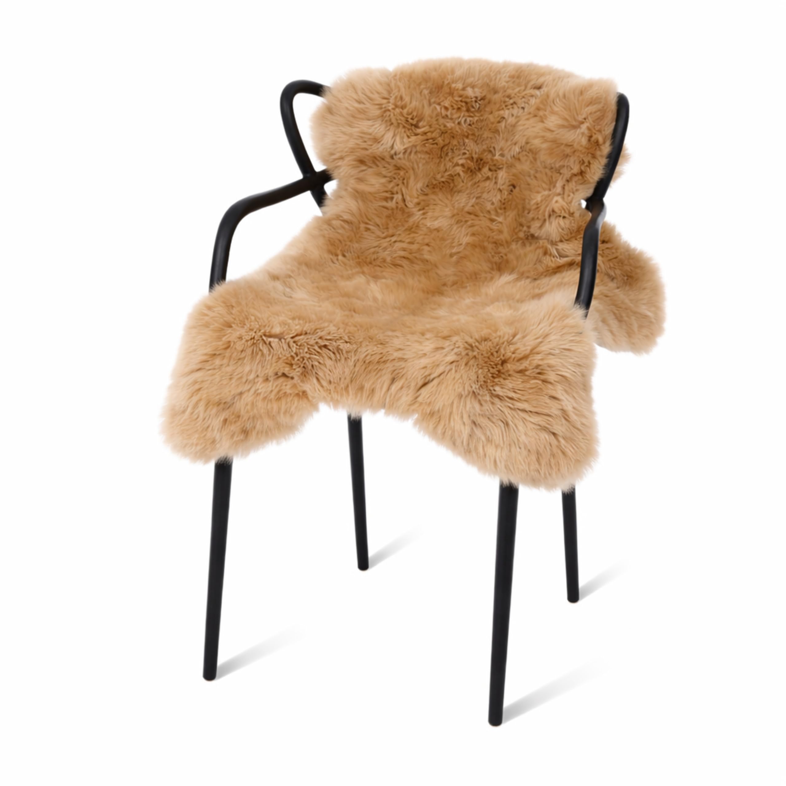 Australian Lammfell Echt Goldbraun 100 x 60 cm, Schaffell Echt, Naturfell | Fell für Stuhl, geruchlos, Lammfell Teppich für das Sofa, Fell, Schaffelle