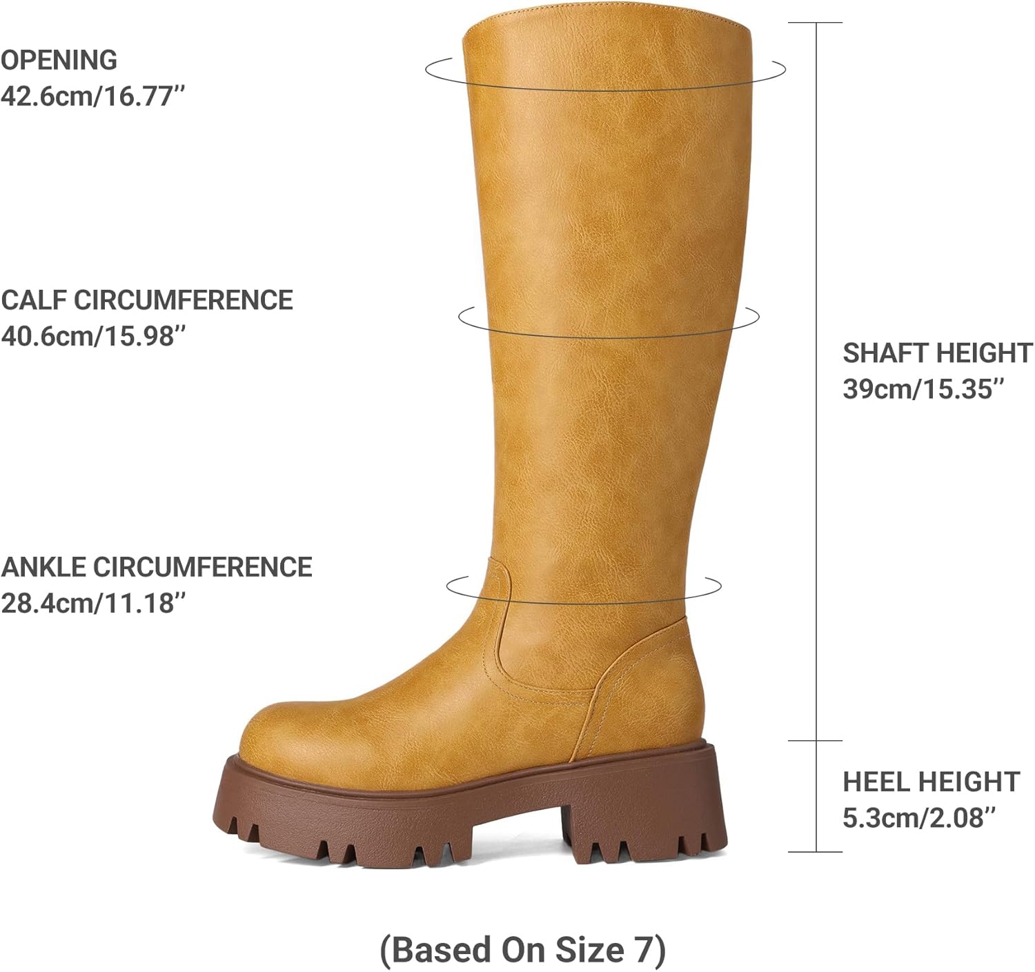 DREAM PAIRS Knee High Boots, Comfortable Chunky Platform Round-Toe Side Zip Boots for Women - Image 4