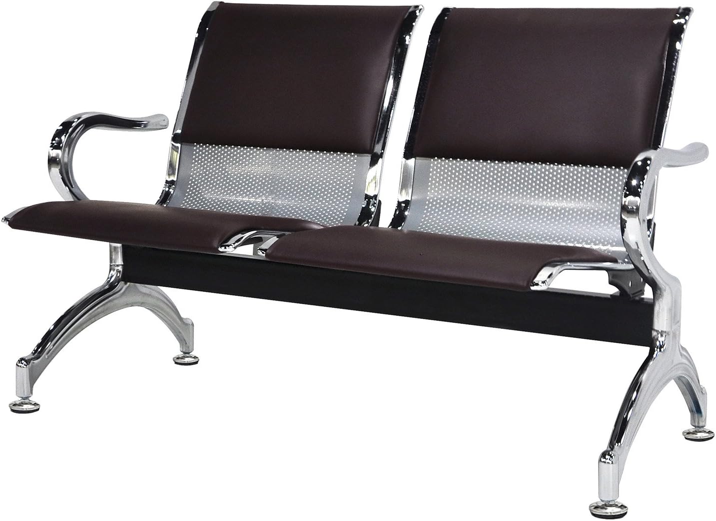 Buy Sliverylake Office Chair Guest Reception Chairs Waiting Room Chairs Salon Barber Bank Hall Room Conference Airport With Brown Leather Cushion 2 Seat Bench Furniture Online In Indonesia B08tznrqdw