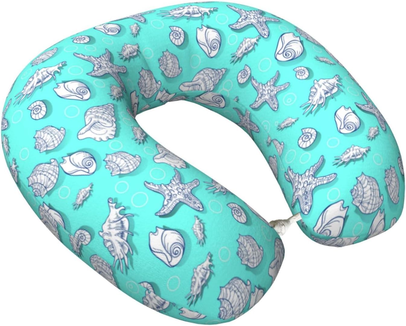 Seashell and Starfish Travel Pillow Memory Foam Neck Pillow, Travel Essentials Airplane Pillow, Neck Pillow for Traveling/Sleeping, Travel Accessories for Women Men