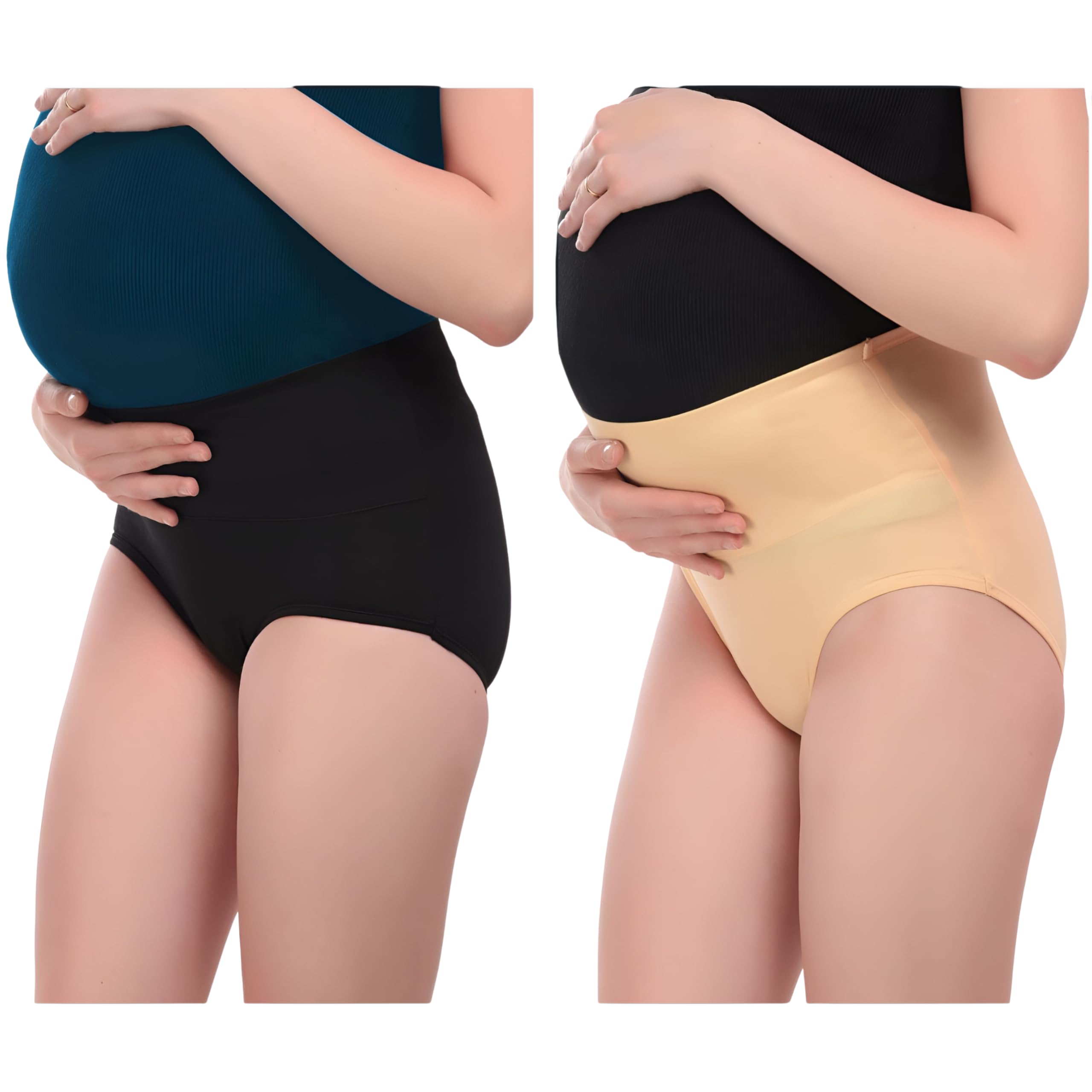 Pregnancy Panties Over The Bump – Ultra Soft High Waist Maternity Underwear for Women, Full Belly Support, Pack of 2-image-15
