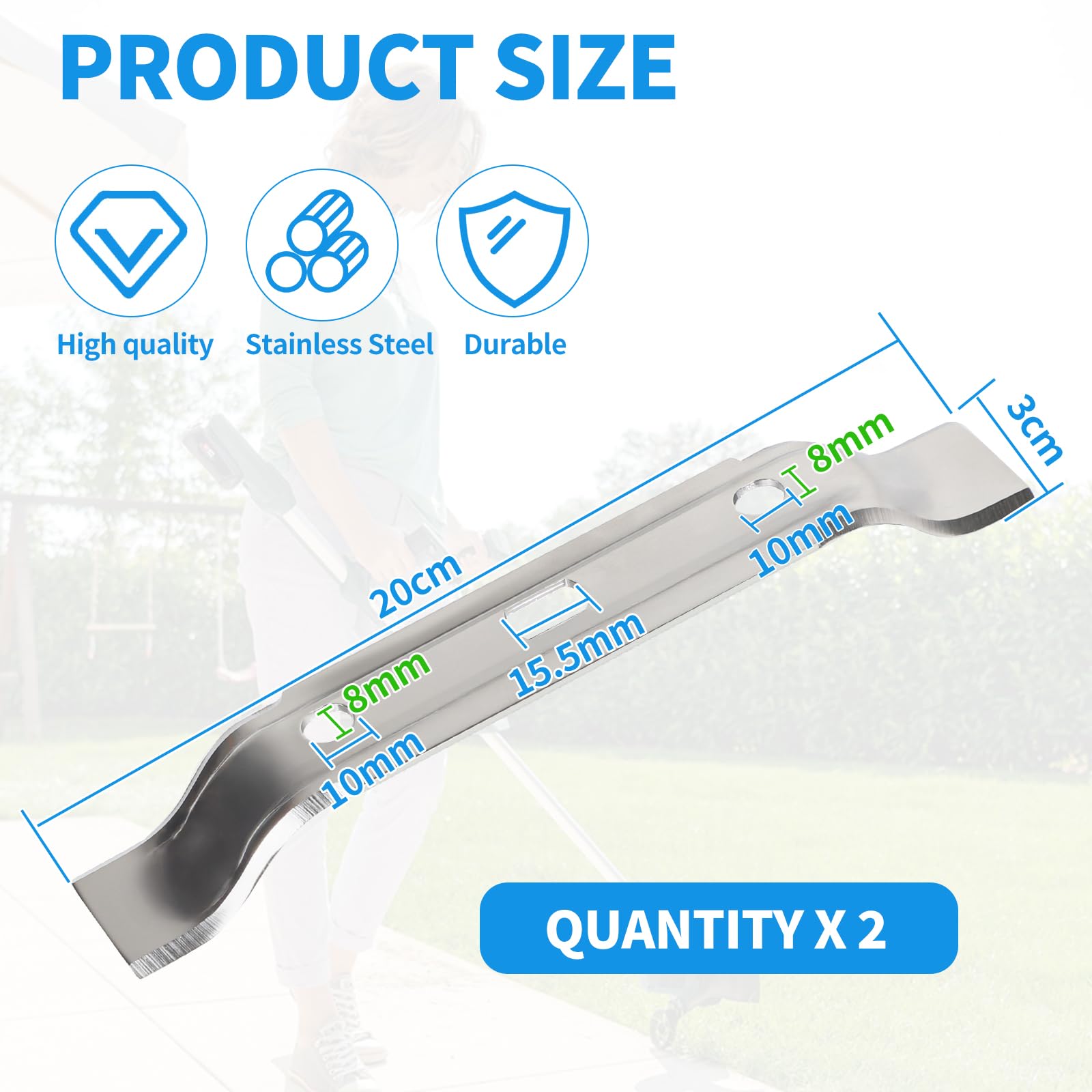 Lames De Rechange Pour Robot Tondeuse Stihl IMOW – Lot De 2, Acier Inoxydable, 280 Mm, Compatible RMI 422