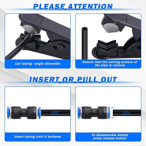 Miniatura 8 de Kit de Tubo de Línea de Aire, Accesorios de Conexión Rápida de Línea de Aire de 1/4" 3/8" con Tubo de Manguera de Aire de Nylon DOT de 6,35 mm x 10