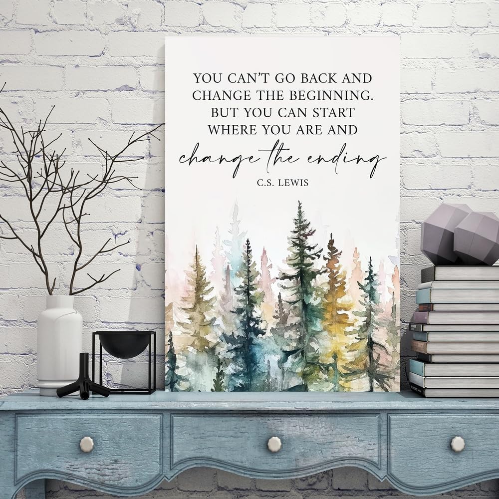 Motivational Office Wall Decor CS Lewis Quote Inspirational Wall Art Positive Affirmations Canvas Prints Encouraging Motivational Posters For Office Bedroom Living Room Home 16x24inch Framed