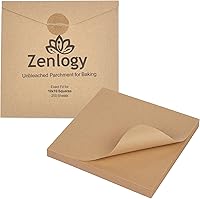 Vista 10 de Zenlogy 8x8 Hojas de Pergamino Cuadradas (200 hojas) - Papel Pergamino Sin Blanquear, Antiadherente, Precortado - Se Ajusta a Moldes de Brownie