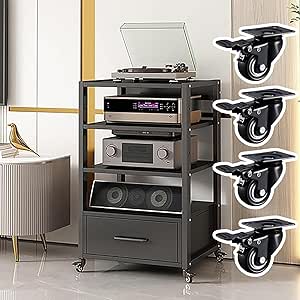 Amazon.com: Audio-video Shelving with Adjustable Shelves and Sliding ...