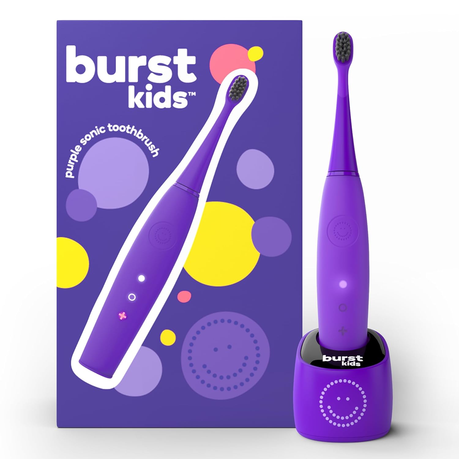 Burst Kids & Toddlers Electric Toothbrush (Purple) | Soft Bristles | Two Minute Timer | Rechargeable Battery | Easy-Grip Silicone Handle | 2 Modes for Healthy Smiles | Ages 3+ Burst Kids & Toddlers Electric Toothbrush (Purple) | Soft Bristles | Two Minute Timer | Rechargeable Battery | Easy-Grip Silicone Handle | 2 Modes for Healthy Smiles | Ages 3+