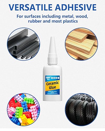 Miniatura 7 de Sxhyf Pegamento de cerámica  1.06 oz de pegamento de reparación de cerámica, unión instantánea, fuerte adhesión, reparaciones duran mucho tiempo,