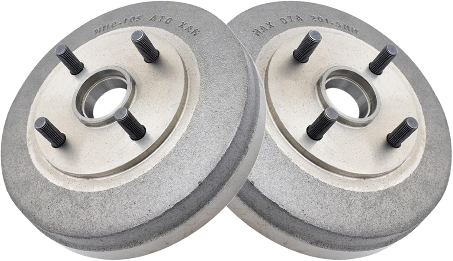 TRQ Rear Brake Drum Pair Set Compatible with 2003-2005 Kia Rio/Models with 4 Wheel ABS