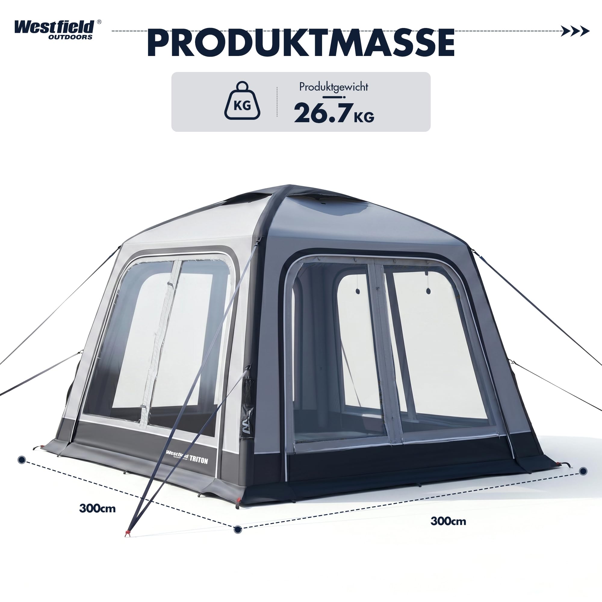 Westfield Outdoors Triton, Aufblasbares Vorzelt, Pavillion-Luftzelt, Busvorzelt Campingzelt mit Drive-Away-Funktion, 3000 mm Wasserdicht, UV- & Windfest