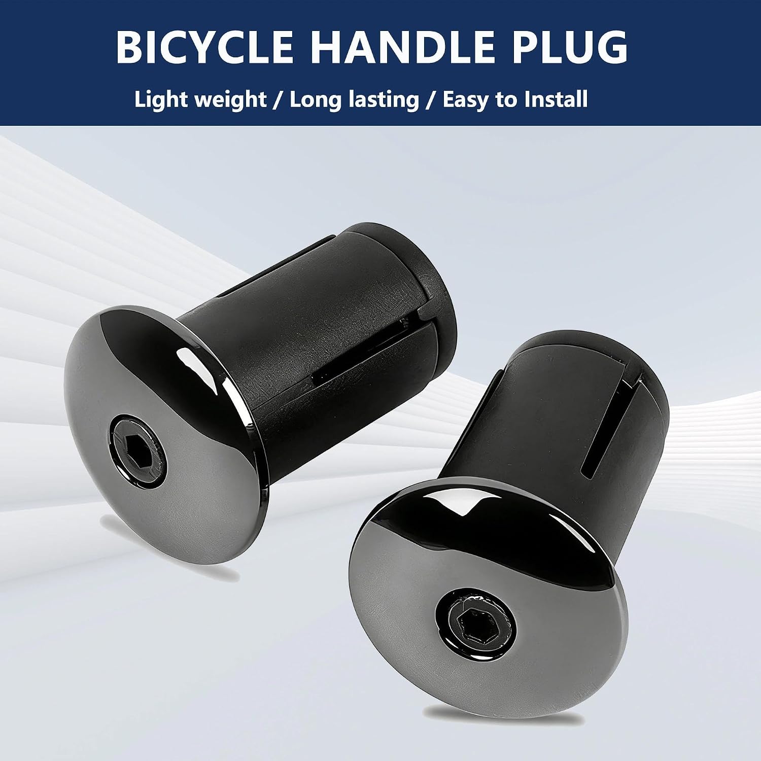 Aluminum Alloy Bike Handlebar End Plugs, 1 Pair Expanding Bar End Caps for Mountain Bike Grips, Fits 17.5-23mm Handlebars, Lightweight Grip Caps for Road, MTB, BMX Bicycles