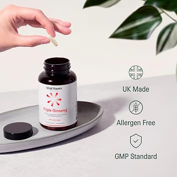Ginseng Supplement 4000mg - Korean Panax | Ashwagandha KSM 66 | Siberian Ginseng & Ginkgo Biloba - UK Made