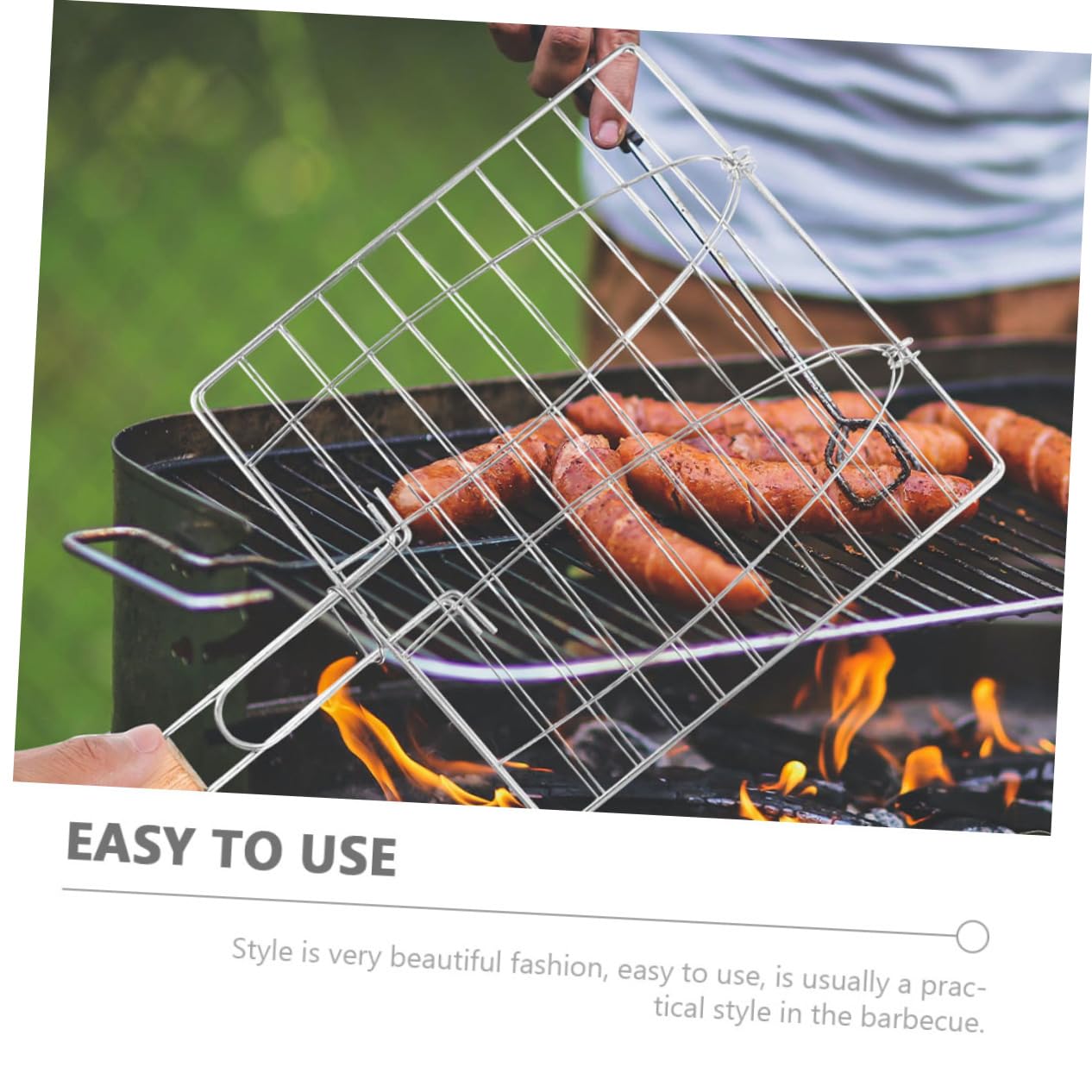 Toddmomy 2pezzi Cestini Per Grigliate in Inossidabile Retine Per Barbecue Da Utensili Per Grigliare Con Manico Ergonomico Per Proteggere La Mano Per Barbecue All e Cottura Di Bistecche e