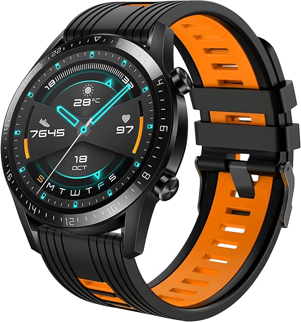 Hatolove Strap Compatible with Samsung Galaxy Watch 3 45mm/Galaxy Watch 46mm/Huawei GT 2 46mm/GT2 Pro, 22mm Soft Silicone Sport Strap for Gear S3 Frontier/Huawei Watch GT/GT Active/GT2e/GT 3 46mm