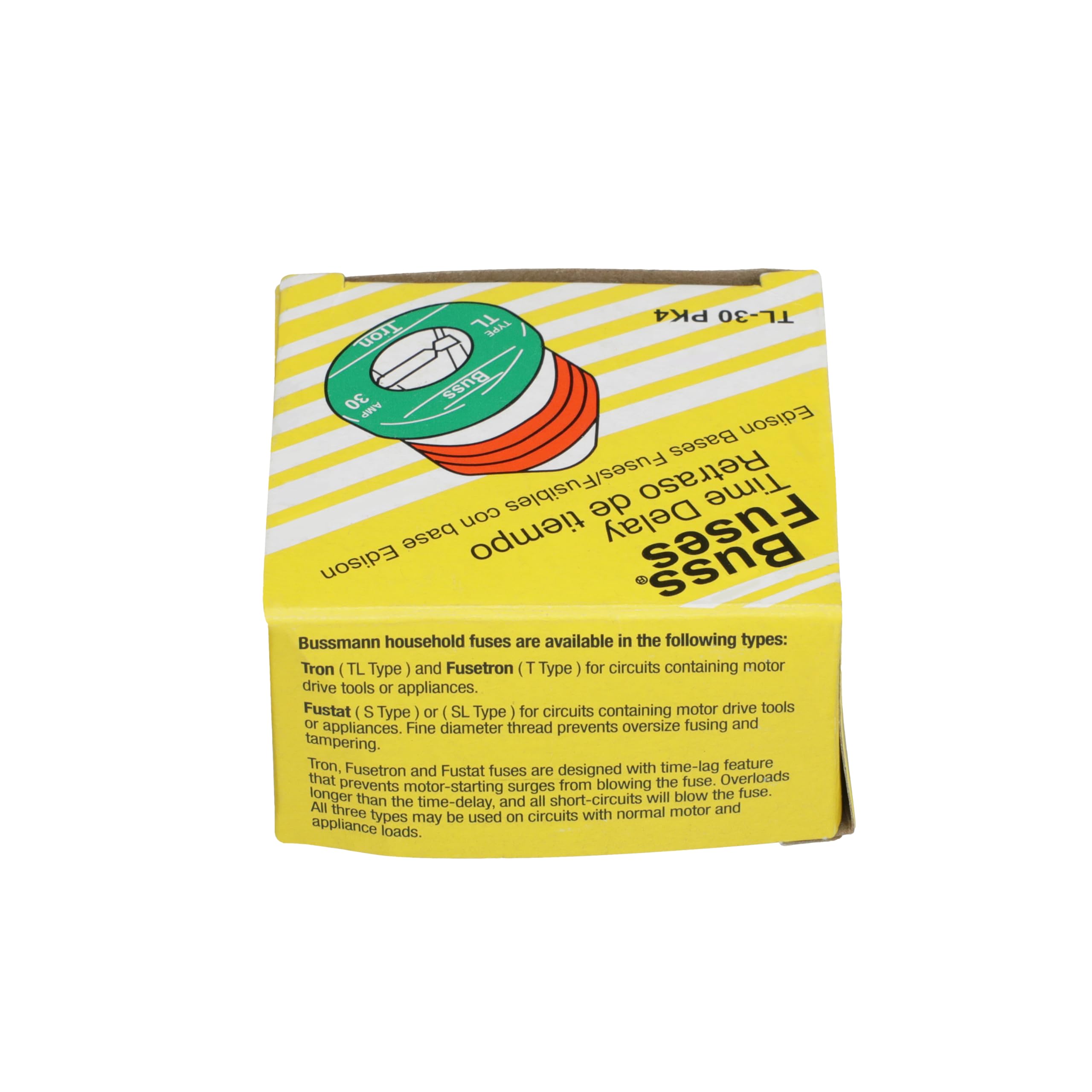 Bussman TL-30PK4 30 Amp TL Edison Plug Time Delay Fuse 4 Count