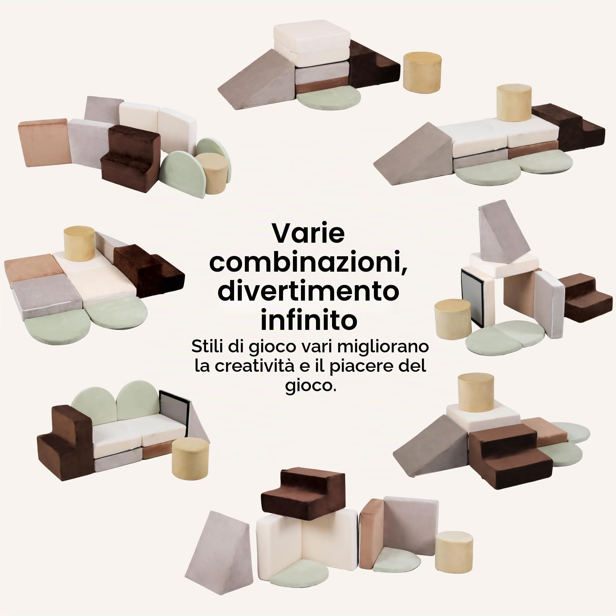 BanaSuper Blocchi di Schiuma per Arrampicata per Bambini, Set 7 Pezzi, Blocchi in Schiuma per Arrampicarsi e Strisciare, Palestra Morbida Montessori per Interni, Giochi Motricità per Ragazzi e Ragazze