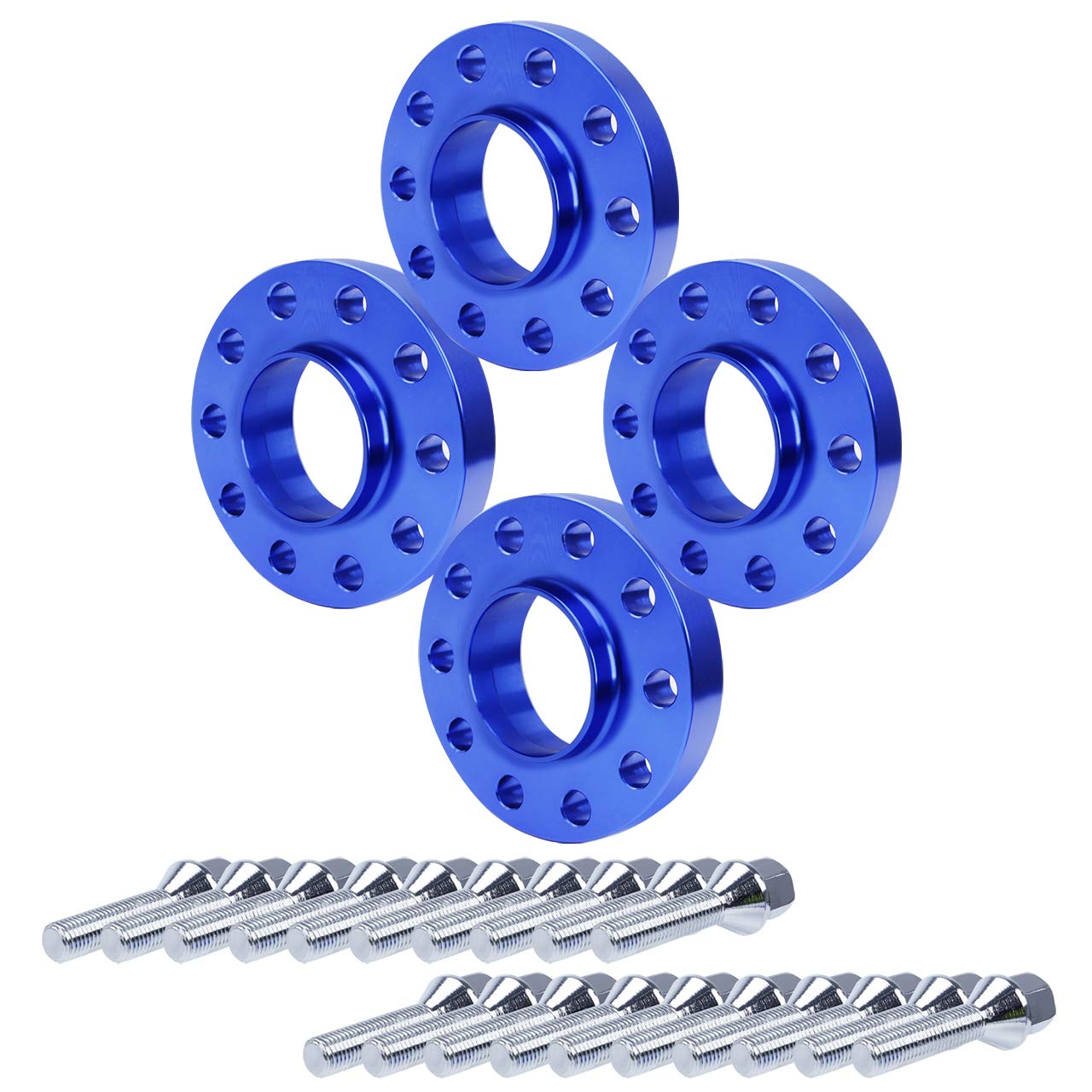 Pindex Set Distanziali per BMW 5x120 2x15mm 2x20mm per BMW E82 E88 E36 E46 E90 E91 E92 E93 E28 E34 E60 E23 E32, Distanziali Ruota Auto per BMW con 20 Bulloni Ruota M12X1.5