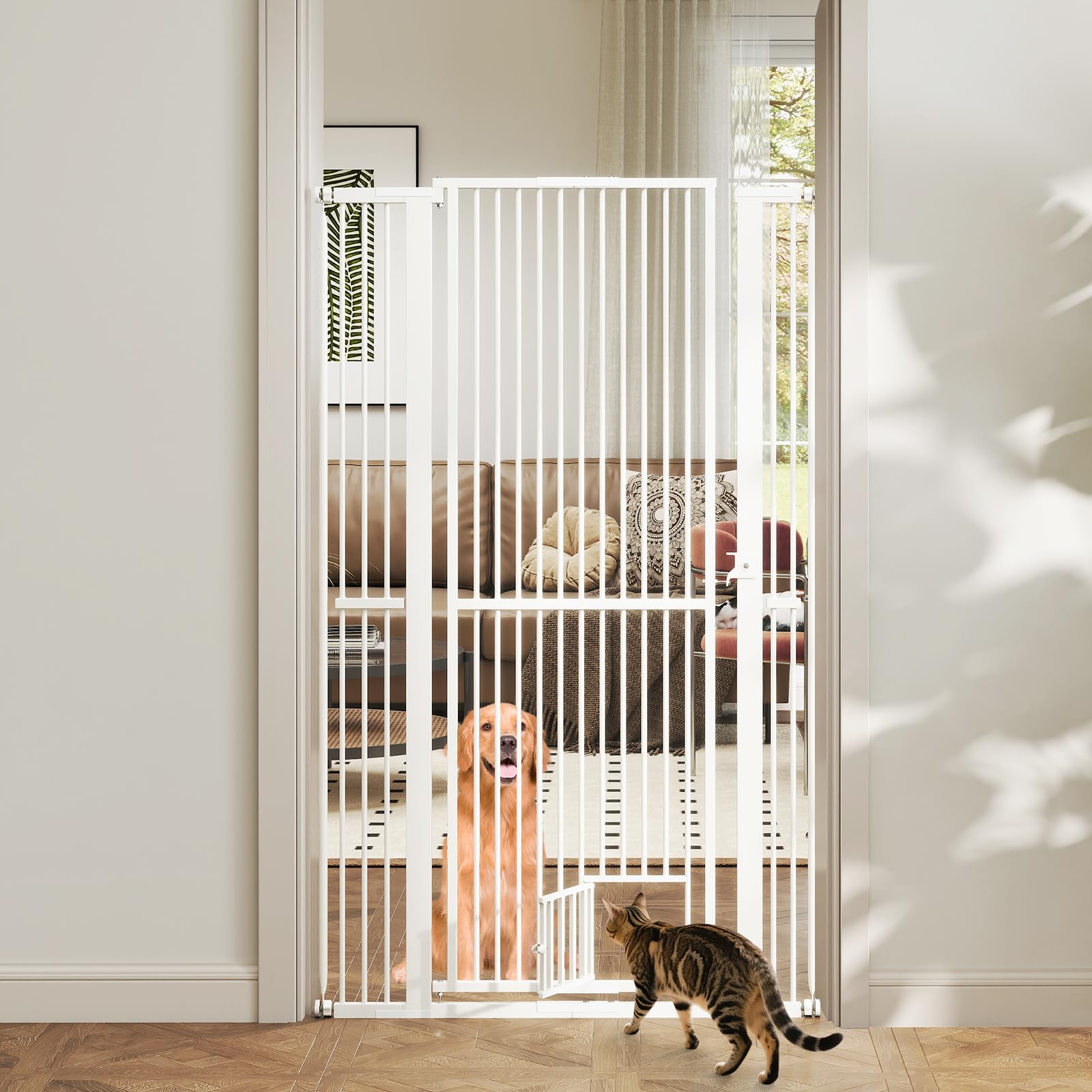 Barrière de sécurité pour chien sauteur empêche les grands animaux de franchir la porte