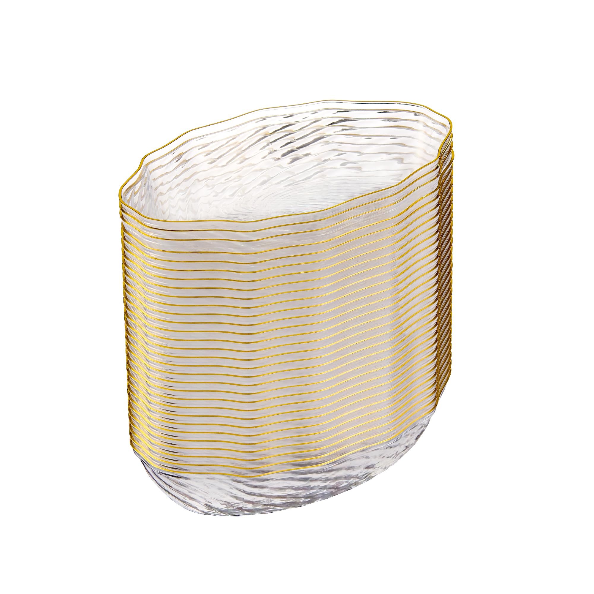 Elegant Disposable Plates & Bowls - Gold Rim Design -1