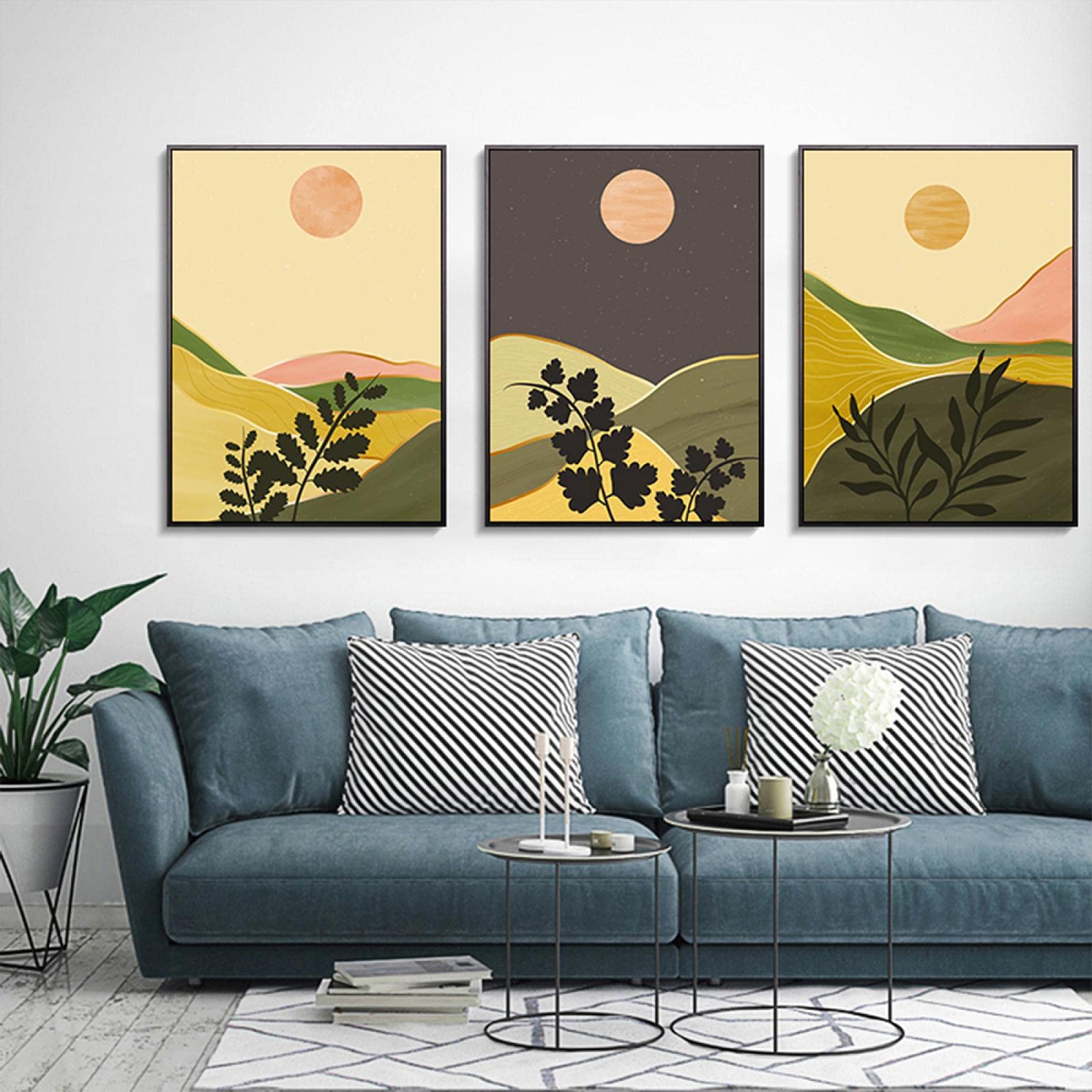 Mur de photos boho et 3 affiches abstraites 40x60cm pour salon - 8
