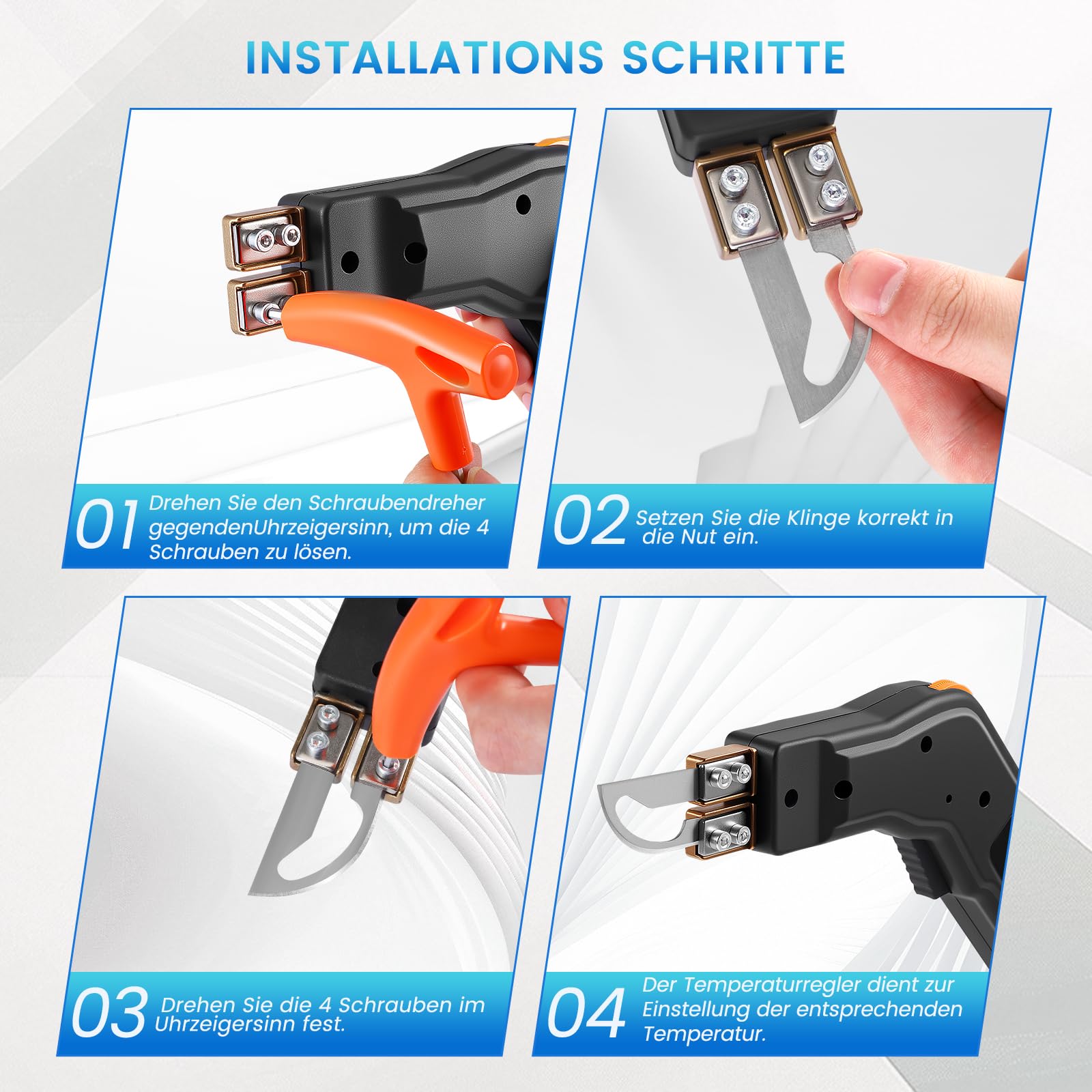 Styroporschneider mit 5 Nichrom,300W Styropor Schneider Heißschneider Elektrisch,Styroporschneider Heißschneider für Schwamm Wandtuch Stoff Seil Gurtschaum Plastik (Schwarz)