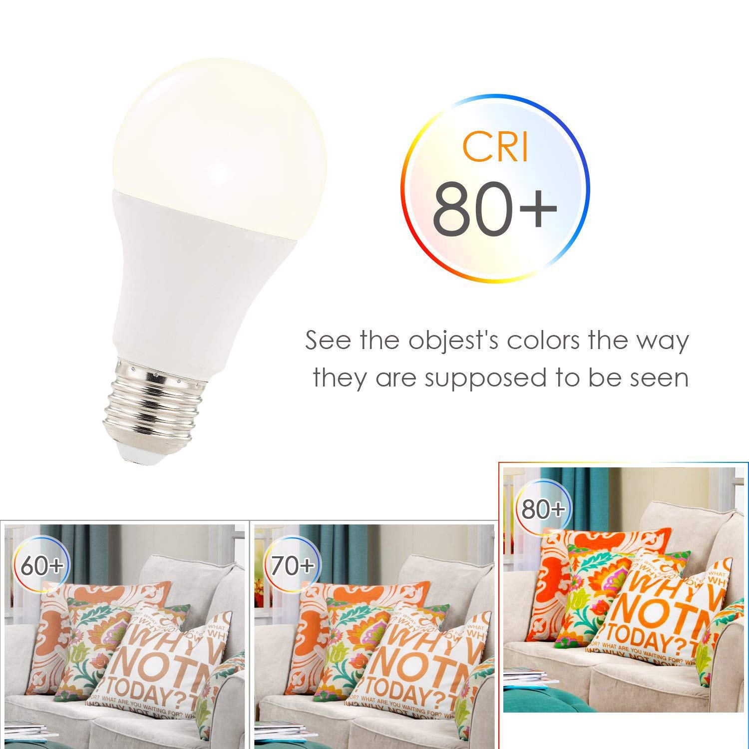 Confezione da 6 lampadine a incandescenza Twilight, 7W equivalenti a 70W E27 LED, luce bianca fredda, 6000 K, a risparmio energetico, con sensore crepuscolare, per scale, porta di casa, giardino