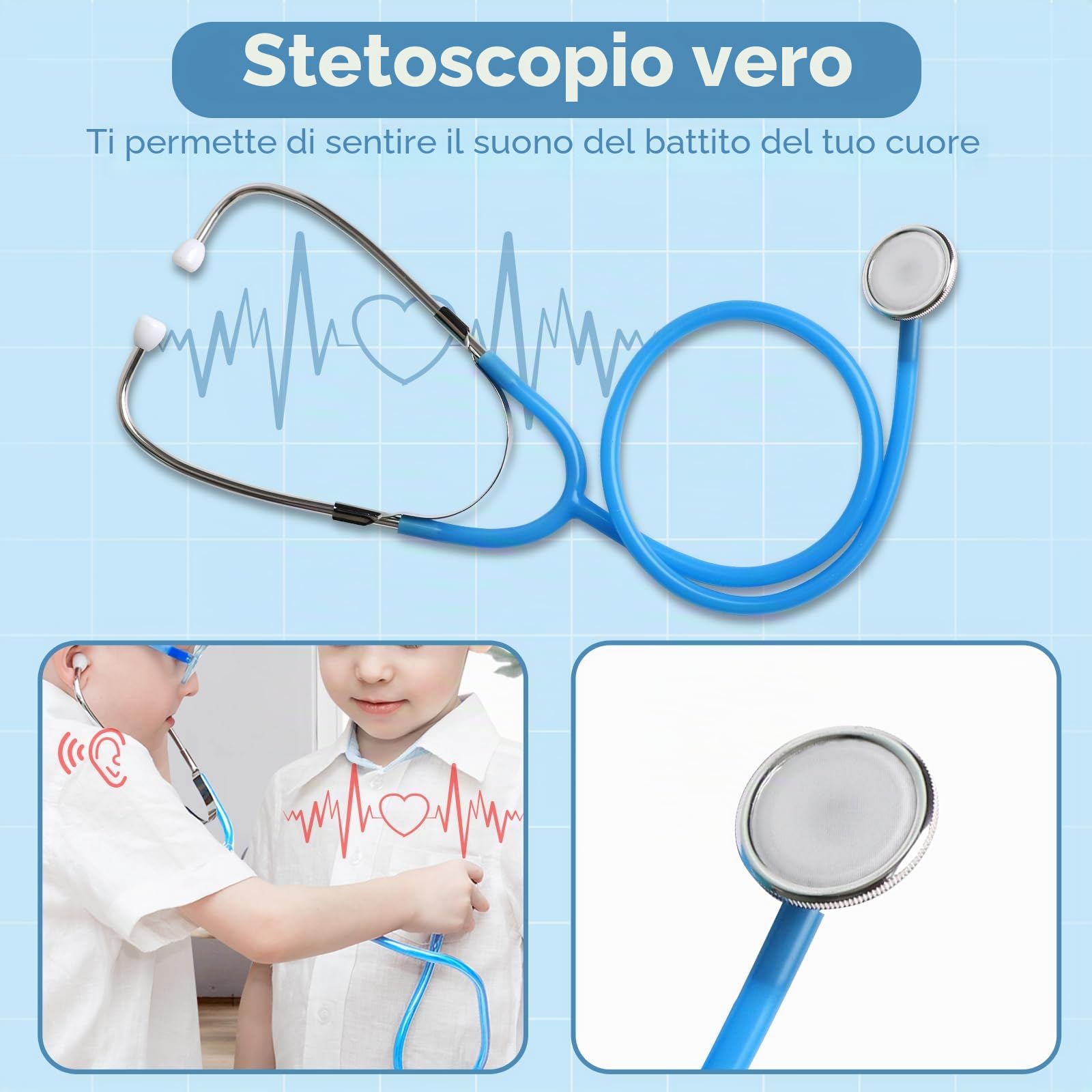 Lehoo Castle Valigetta Dottore Bambini, Kit Dottoressa Bambina di Legno, Valigetta Dottoressa Bambina, Kit Dottore Bambino di Gioco di Ruolo, Regalo per Bambini e Ragazze, Ragazzi Dai 3 Anni in Su