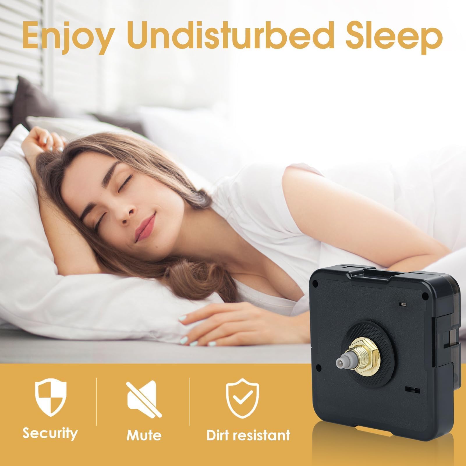 EuAcesry Geräuschloses Uhrwerk - Quarz-Wanduhr Werk Für DIY Uhren (Schwarz)