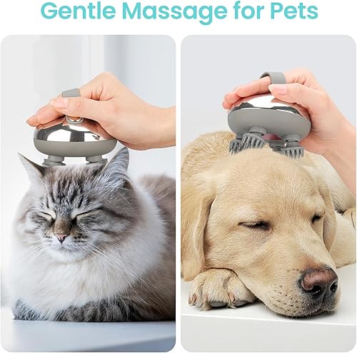 Miniatura 5 de Masajeador eléctrico portátil para cuero cabelludo con calor, recargable IPX7, impermeable, con 100 nodos de amasamiento, 3 modos de velocidad, 2