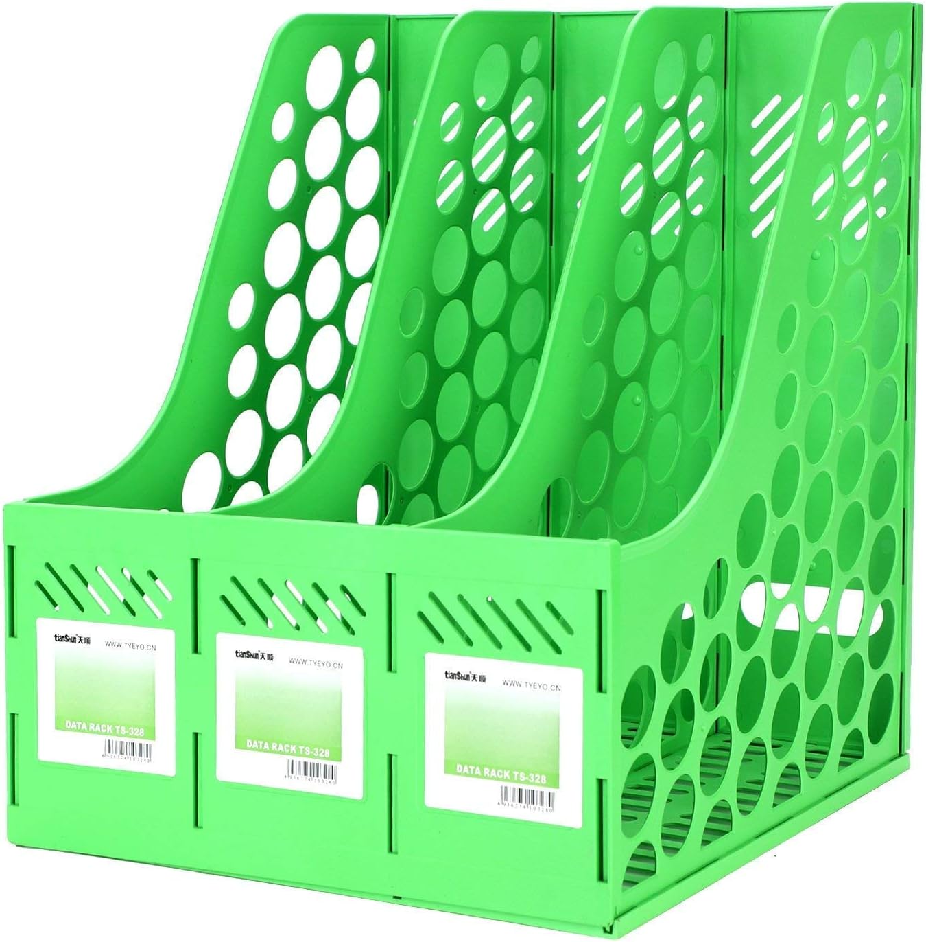 Sturdy Desktop Magazine File Rack 3 Compartments Plastic Magazine Desk