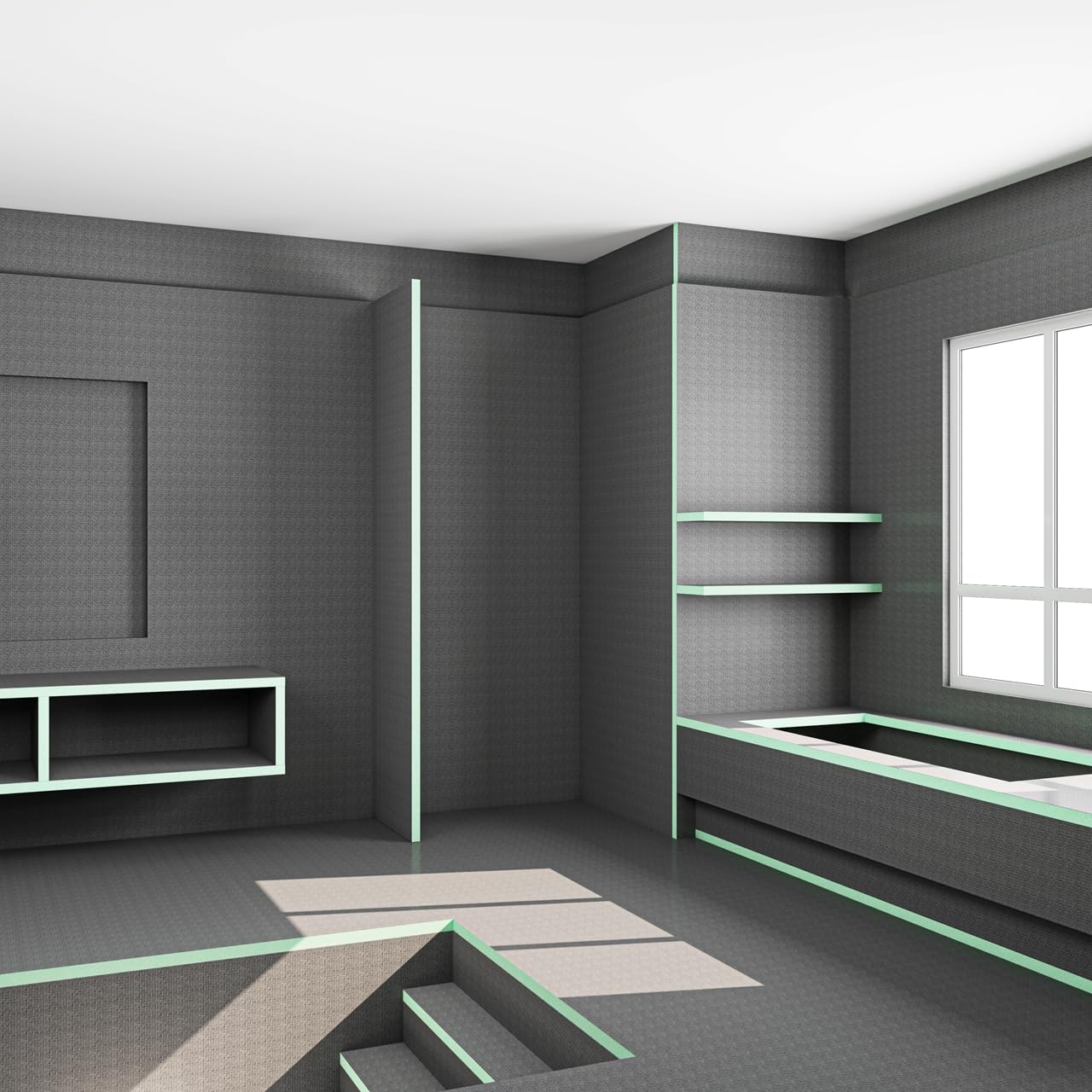 Pannello di Costruzione da Piastrellare in Estruso Polistrirene Rigido XPS Isolamento della Casa e del Bagno 2500x600X25 mm (5 pezzi/set)
