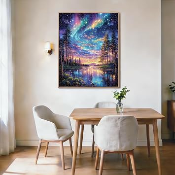 Starry Aurora Lake Puzzles for Adults 1000 Pieces,Interlocking No Dust