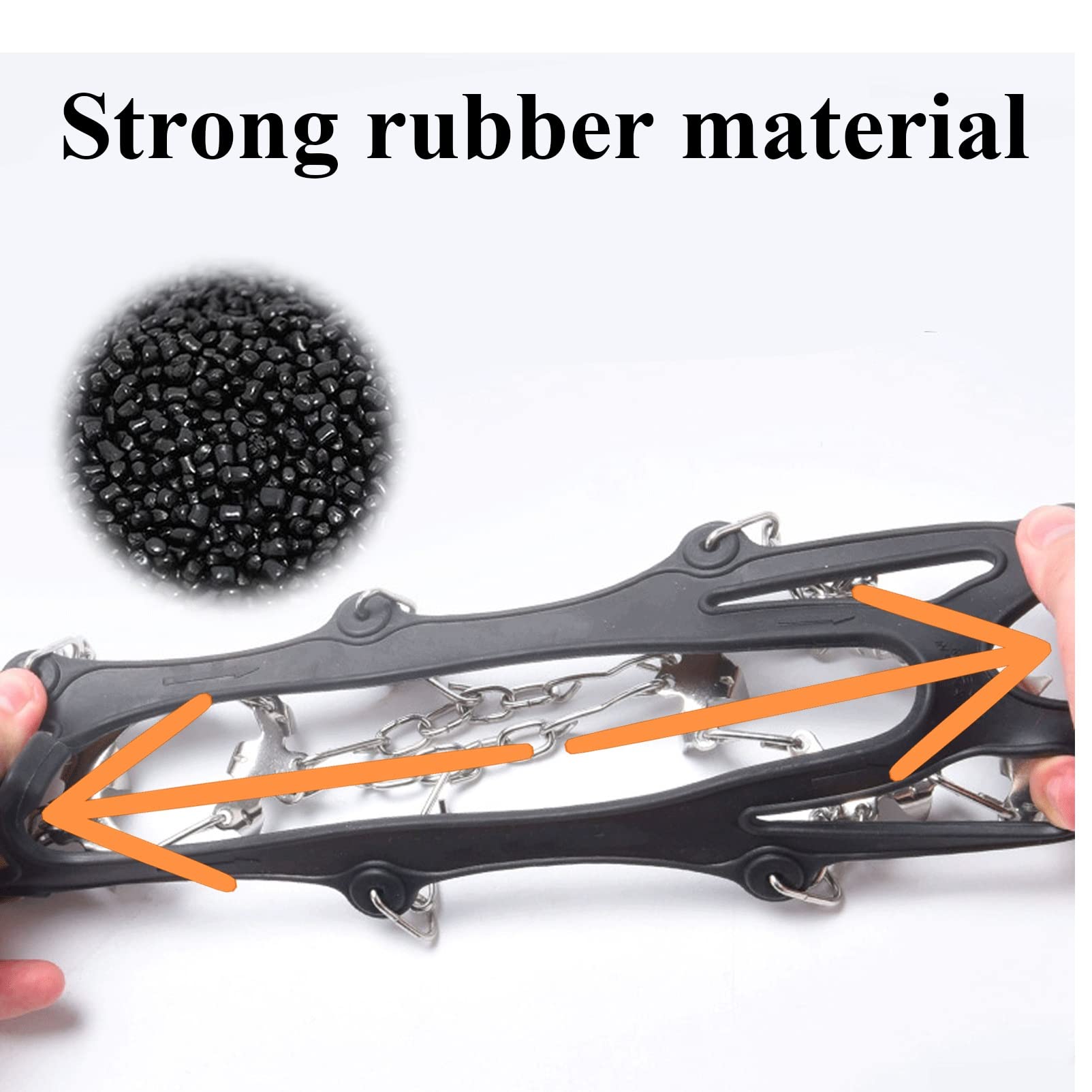 Crampons Neige avec 19 Dents Crampons Antidérapants Acier Inoxydable Véritables Pointes en Acier Inoxydable Unisexe (Couleur : Orange, Taille : M)