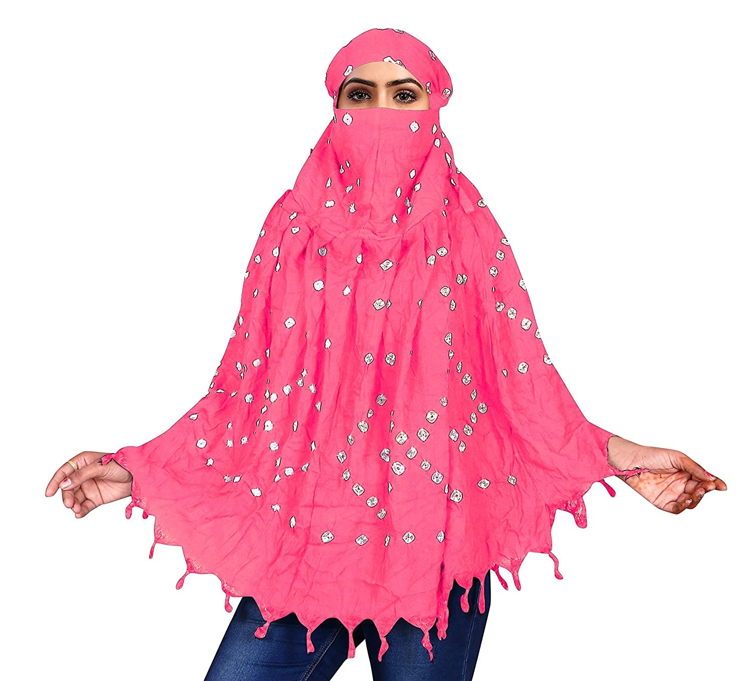 aarkri sales Cotton Long Scarf Cum Mask Scarves Usable for Vehicle Driver | White Printed Design | Universal Size | For Girl & Women | Sun Protection Light Weight-picture-9