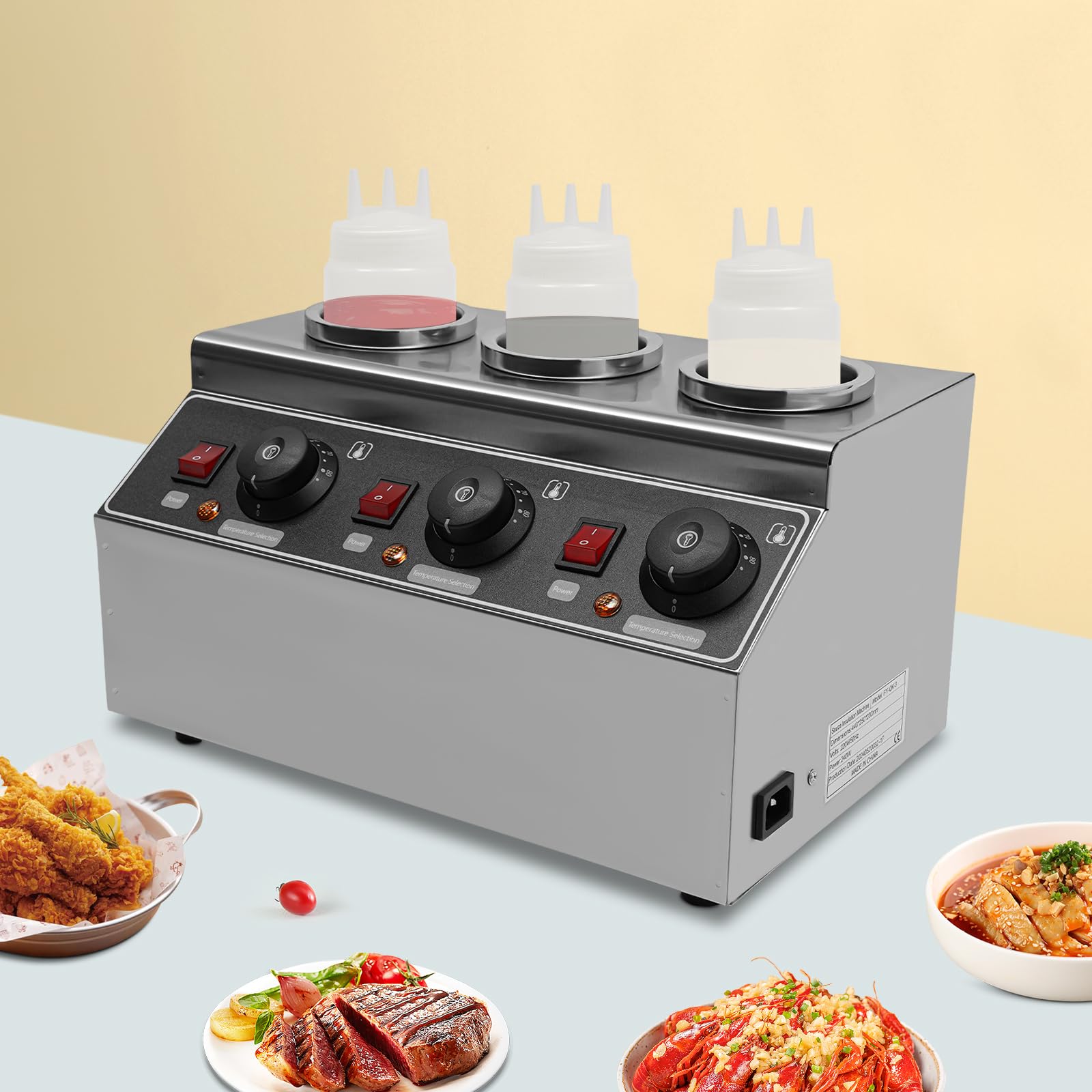 Distributore elettrico di salse, macchina per la conservazione del calore, per l'uso in grandi cucine, caffetterie, ristoranti, panetterie, catene di fast food, negozi di convenienza, caffetterie,