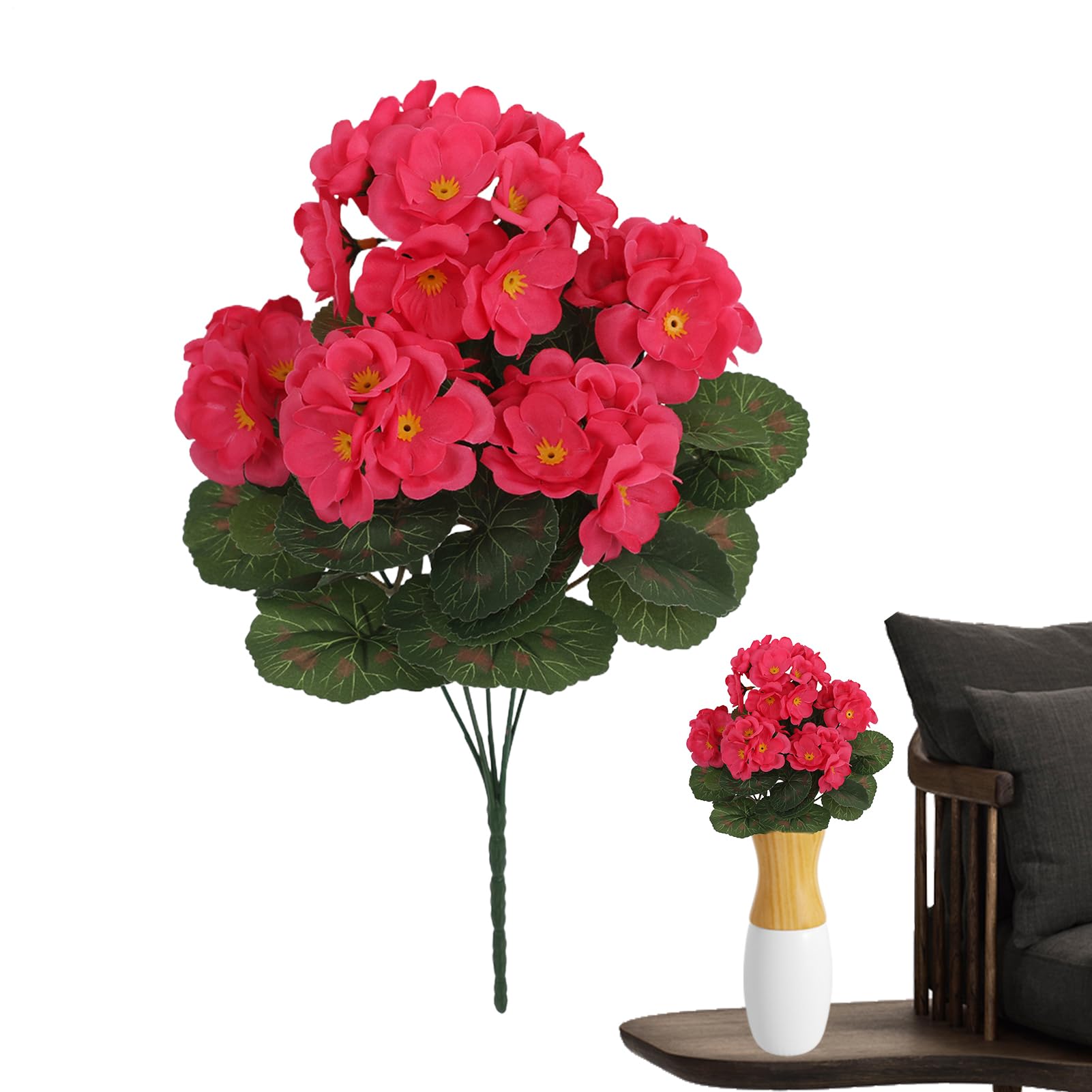 Fleurs de géranium artificielles réalistes pour décoration