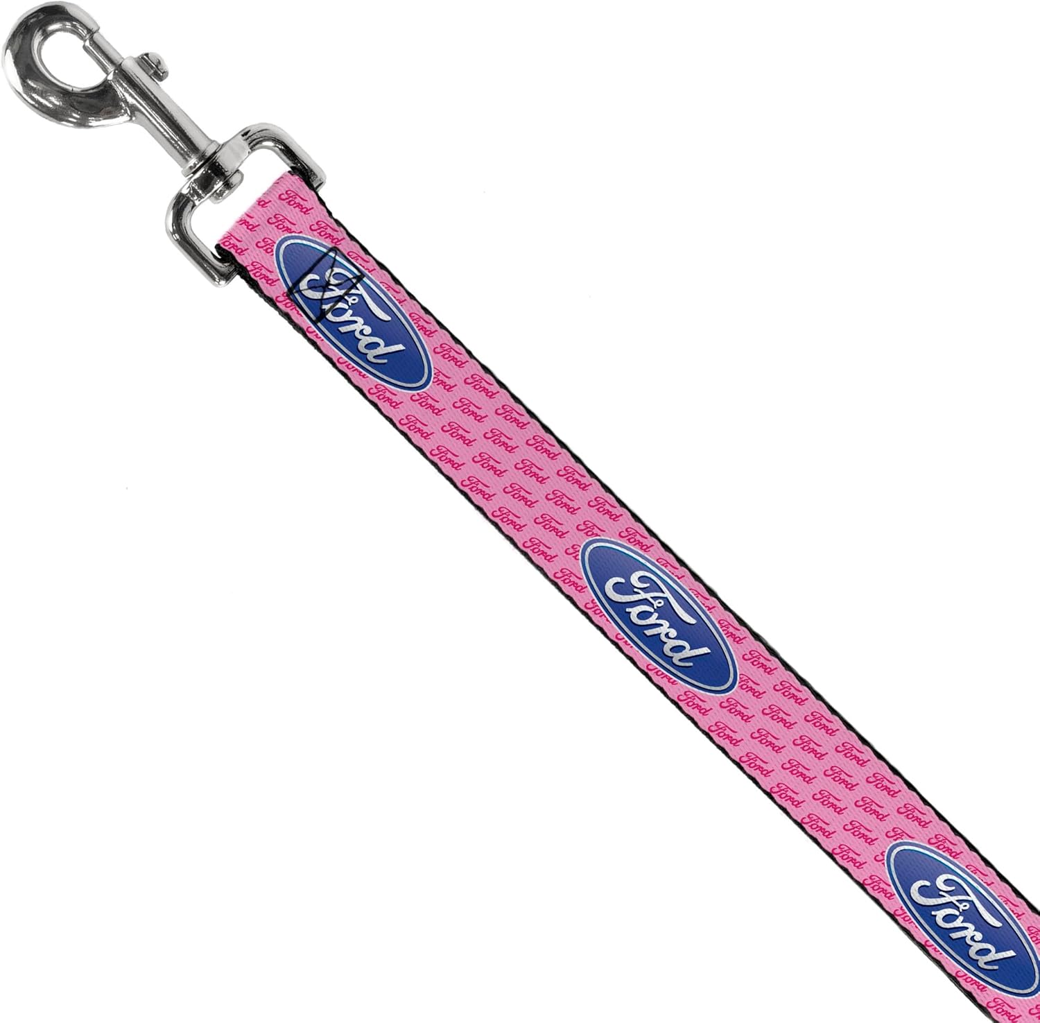 Dog Leash Ford Oval Text Pink Repeat 6 Feet Long 1.0 Inch Wide
