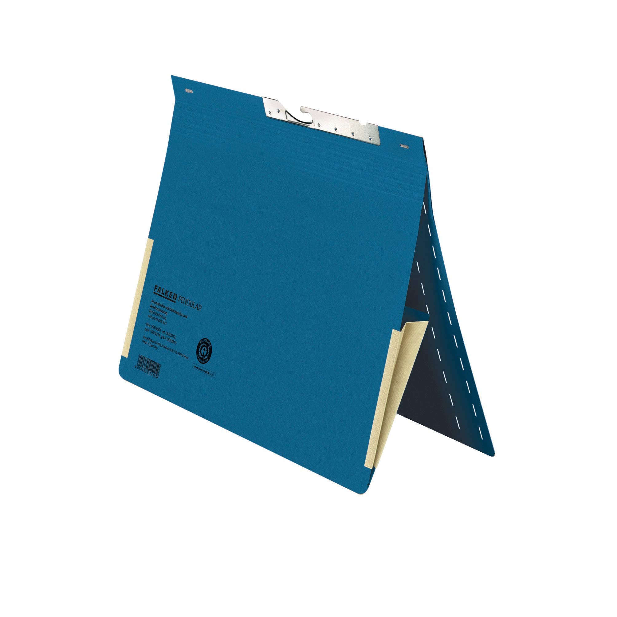 FALKEN 50x Pendular Pendelhefter aus Recycling-Karton DIN A4 blau | Made in Germany Behördenheftung mit Schlitzstanzung und Dehntasche Blauer Engel