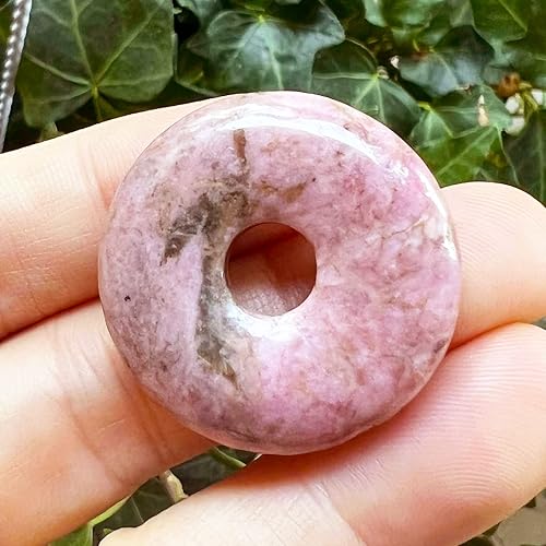 Miniatura 3 de 2 dijes colgantes de piedra preciosa con forma de donut y moneda de la suerte para hacer joyas, suministros de cuentas circulares de cristal de