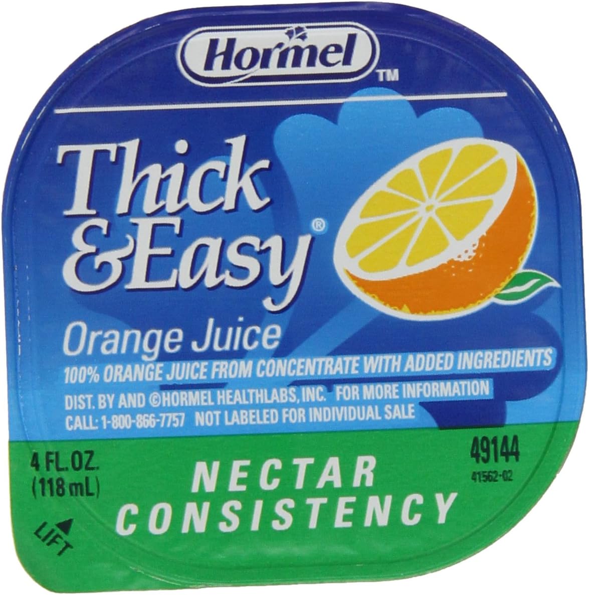 Thick & Easy Thickened Orange Juice, Ready-to-Drink Thickened Beverage for Dysphagia Diets and Swallowing Support, Mildly Thick IDDSI Level 2 Nectar Consistency, 4 fl oz Cups - 24 Pack