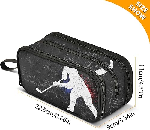 Miniatura 2 de Fisyme Estuche deportivo de hockey para lápices de gran capacidad, estuche para maquillaje, organizador de papelería, para escuela, oficina,