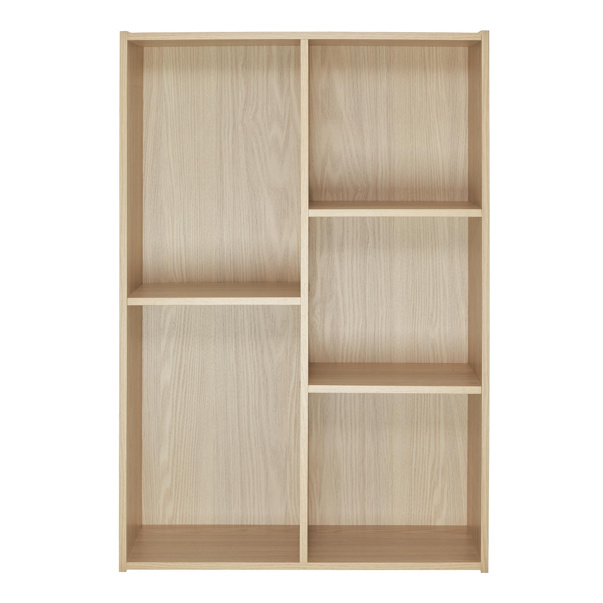 Iris Ohyama Mobile,librerie larghe 60 cm, Scaffale Angolare da Parete in Legno, 5 Livelli, Marrone Chiaro, Polivalente, Modulare, Aperto, Per Soggiorno, Ufficio, Libri, CD, Montaggio Facile, CX-23C