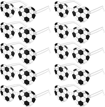 SelfTek 10 Pack Football Party Glasses - Heart Shaped Sunglasses Rimless Novelty Football Party Eyewear Multipack Costume Glasses for Fans Women Men